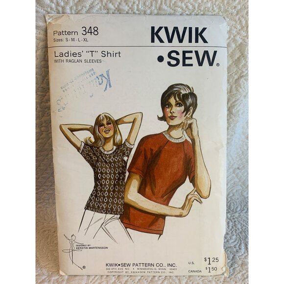 Kwik Sew Misses T Shirt Sewing Pattern sz S M L XL 348 - uncut - Picture 6 of 10